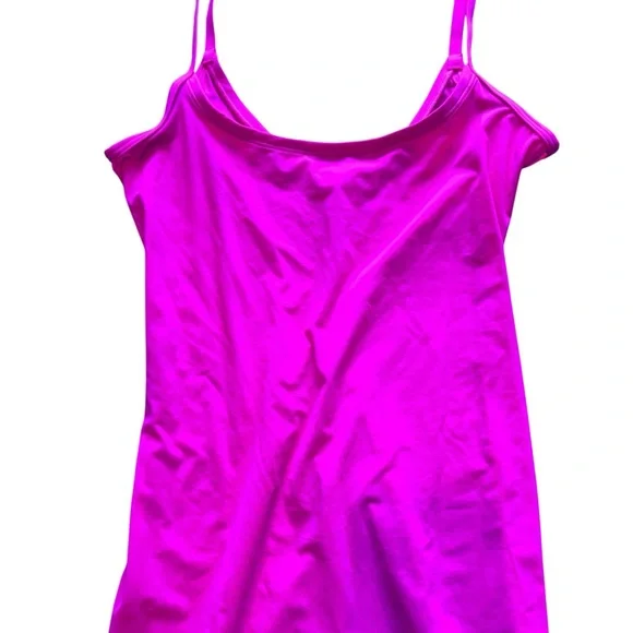 Skims Hot Pink Slip Dress Size S Bodycon Spaghetti Strap Shapewear Mini Dress - Picture 3 of 4